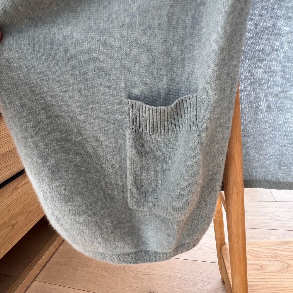 Nordstrom Light Blue Cashmere Poncho Cardigan OS - Picture 4 of 11